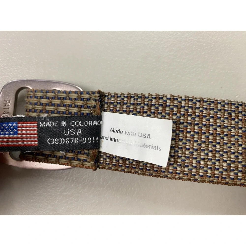 Bison Designs Belt Mens Medium Brown Nylon Webbing Bottle Opener 34 36 38
